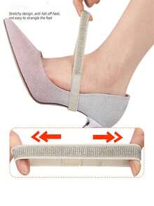 2 piezas Correas invisibles para cordones de zapatos, banda elástica ajustable para tacones altos y planos, sujeción para talón de zapato, negro - Multicolor - Ver 3