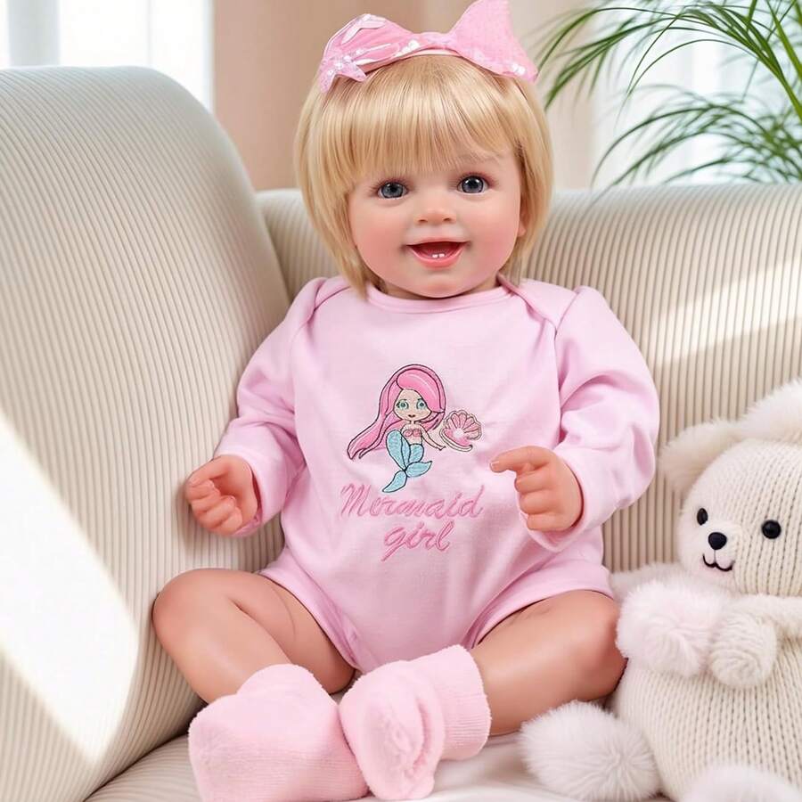 BABESIDE Reborn Baby Dolls Girl - 20 Inch Cute Blond Realistic-Newborn Baby Doll, Lifelike Poseable Reborn Doll With Accessories And Box For Kids Age 3+ Bebe Reborn Realistic Babies,Baby Alive,Reborn Baby ,Kids Toy,Realistic,Lifelike Baby Dolls,Toys ,Doll Toys  Christmas Decoration Christmas Gift