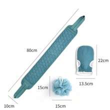 XNHHW3pcs Set Body Scrubber Back Massage Exfoliating Sponge Bathroom Bath Brush Scrub Shower Brush Body Wash Scrub Bath Supplies3yy2 - Blue - View 5