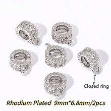 2 stuks 18K verguld messing metalen inleg zirkonia scharnierende hanger enhancer borgsluitingen DIY sieraden maken accessoires