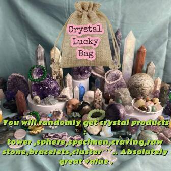 Crystal Spoon, Mystery Crystal Bag, Mixed Lucky Crystal Bag, Quartz Crystal Raw Stone, Beginner Crystal, Diy Crystal Jewelry, Mineral Specimen, Home Decor, Crystal Healing, Unisex Gift,Random Delivery