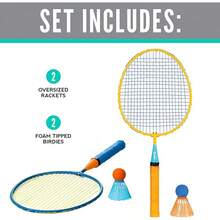 Badminton Racket Set - Smashminton, Oversize - Yellow and Blue - View 2