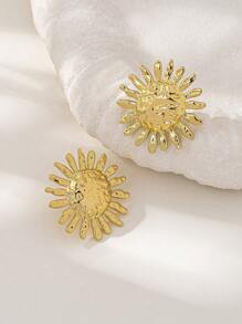 1 paire de Boucles d'oreilles clous à la mode élégantes et personnalisées en forme de tournesol