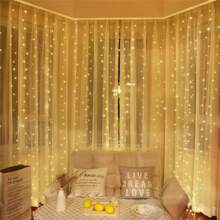 1 Stück USB Vorhang Lichterkette, 8 Beleuchtungsmodi, warm/weiß/farbwechselnd, mit Fernbedienung, geeignet für Zuhause, Schlafzimmer, Weihnachtsbaum, Halloween, Erntedankfest, Hochzeitsfeier, Innendekor, Weihnachtsgeschenk
