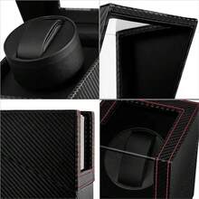 Automatic Watch Winder, Display Box, Storage Organizer, Stylish Design, Ultra-Quiet, USB Plug-In, Easy To Use, Suitable For Bedroom, Living Room, Ship, Showroom, Office Back To School Dormitory Storage - Black - View 5