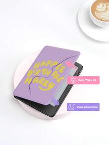 1 件生日快乐字母图案保护套适用于 Kindle NK 11/Kindle Basic/Kindle Paperwhite 5、Kindle 2024，自动唤醒/睡眠，轻薄便捷，浪漫礼物 - 紫色 - 查看 2
