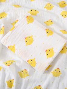 1件柔软透气婴儿平纹细布襁褓毯，110*110厘米 - 彩色 - 查看 15