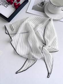 1pc Women's Polka Dot Striped Triangle Scarf Chiffon Headscarf Hair Bandana Neckerchief Sweet Polka Dot Thin Striped Triangular Head Hair Scarf Hair Wrapping Ideal For Dressing Up Your Summer Look Hair Accessories Fall Winter Headbands For Women For Vacation Outfits Woman - Multicolor - View 16