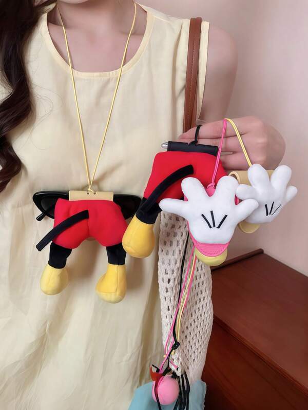Disney Cute Mickey Mouse Butt Plush Doll Charm, Suitable For Eyeglass Chain, Lanyard, Anti-Lost & Anti-Drop Glasses Holder, Portable Outdoor Summer Accessory