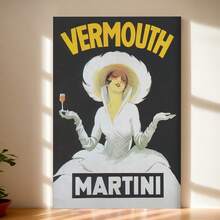Framed Vermouth Martini Print, Vintage Poster, Beverage Wall Art, Bar Wall Decor, Boho Wall Decor, Canvas Poster, PRINTABLE Art, Large Wall Art - Framed - View 1