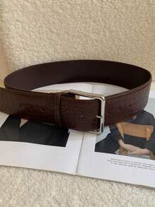 Cinturón ancho para mujer de talla grande con estampado de cocodrilo de estilo vintage y elegante minimalista, cinturón decorativo de piel con estampado animal de lujo y casual, adecuado para uso diario en verano y escuela