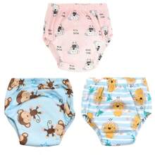 4 pièces de couches lavables et réutilisables pour bébé, étanches, respirantes, 6 couches de protection, 100% polyester, doublure et tissu extérieur imperméable, avec fonction anti-fuite, culottes de propreté, sous-vêtements pour bébé, cadeau de bébé