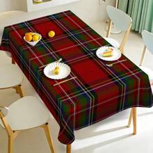 1/20PCs Tablecloth With Line Grid Printed Design, Rectangular Tablecloth, Perfect For Picnics, Camping, Weddings, Birthday Parties, Restaurants, And Buffet Dinners