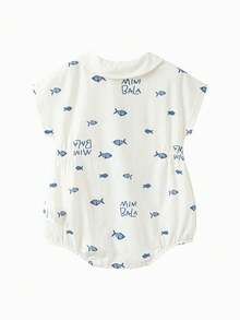 mini bala Navy Style Baby Romper – Skin-Friendly Fabric – Summer New Design - White and Blue - View 5
