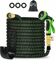 100 Feet Heavy Duty Retractable Anti-Twist Garden Hose With 10 Function Nozzles, 3/4 Inch Solid Brass Fittings- Lightweight And Easy To Store, Perfect For Spring, Summer, And Autumn Outdoor Watering, Garden Hose Holder
