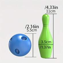 Set di 12 pezzi (10 birilli + 2 palline) di giocattoli da bowling, set da gioco di bowling interattivo mini per interni ed esterni, set di giocattoli da bowling divertenti per la famiglia
