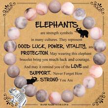 1PC Elephant Gift For Women Friend, Elephant Pendant Bracelet With Blessing Card Gifts For Daughter Son Niece Nephew Friend And Mom Dad, Exquisite Bohemian Style Bracelet Gifts For Elephant Lovers