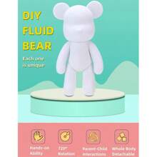 1pc (Only Blank Figurine, Painting Kit Not Included) DIY Gift Graffiti Painting Figurine, Fluid Bear Paints, Flowing Cute Bear Painting Creative Painting Supplies DIY Painting Set, Creative Home Decor Handmade Doll Small Statue Doll, Birthday/Valentine's Day Gift. (Random Style, Color With Slight Variations)