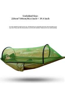 86.6 Inch X 39.4 Inch Single-Person Outdoor Hammock, Automatically Unfolds Quickly, Lightweight And Foldable For Easy Carrying, Includes Mosquito Net, Camping Poles, Anti-Tip Nylon Swing Chair, Suitable For Outdoor Backpacking, Beach, Backyard, Patio And Hiking
