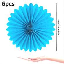 6 Stücke 30 cm 3D Wanddekoration und hängende Papierblumen, künstliche Sonnenblumen, geeignet für Hochzeiten, Geburtstage, Babypartys, Fotoboxen, Hochzeitsbogen Kunst, hängende Dekorationen, Dekoranhänger, Feiertags Dekorationen (Himmelblau)