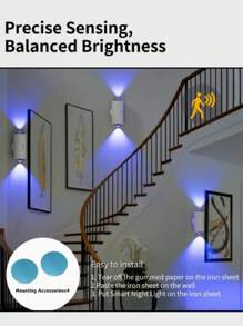 1pc Modern Creative Gradient Lamp, Smart Motion Sensor, On/Off Control, USB Charging, Ambient Nightlight, Multi-Color Changing, Suitable For Bedroom, Bathroom, Hallway, Living Room And Other Scenarios, Smart Home Decor Light