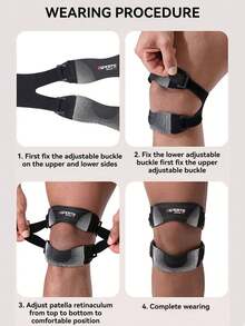 1pc Adjustable Double Strap Patella Knee Support For Football, Badminton, Basketball, Running And Sports - Multicolor - View 9