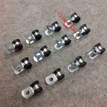 12PCS Rubber Lined Metal P Clips - Brake Pipe Tube Cable Wire Mounting Bracket - Black - View 5