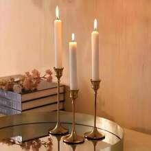 6/12pcs Metal Candle Holders, Elegant Candle Holder Set, Detachable Base, Candlelight Dinner, Wedding Decor, Centerpiece, Cone-Shape Metal Candle Holders, Room Decoration, Home Decor, Birthday Gift, Party Decorations (Candles Not Included)