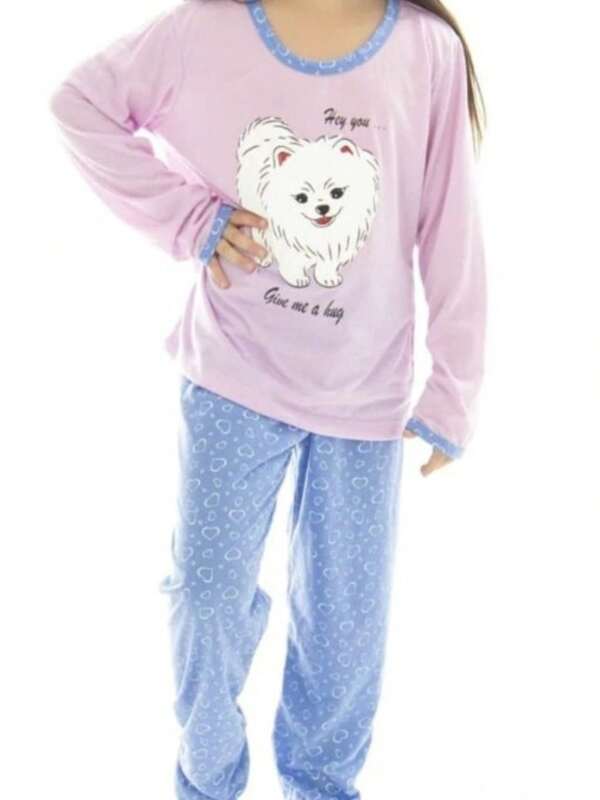 Pijama Infantil de Menina Longo de Inverno em Malha Premium Estampada