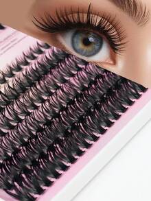 240pcs 8-16mm Mixed Faux Mink Eyelash Extensions, 12 Rows Waterproof & Voluminous To Enhance Eyes For Daily Makeup Or Outings