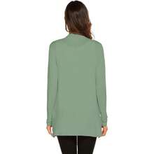 Newchoice Womens Casual Lightweight Long Sleeve Cardigan Soft Drape Open Front Fall Dusters (S-3XL) - Sage Green - View 4