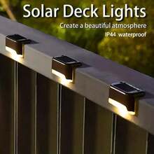 4/8/12/16/24/32 Pieces Outdoor Step Lights Outdoor Wall Lights, Solar Lights Rechargeable No Need To Charge For Lighting, Suitable For House Fence, Lawn Steps Lighting