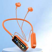 1pc Magnetic Design Button Control Soft Silicone Flexible Neckband HiFi Stereo Wireless Earphones, Fashion Wireless Music Headphones With 60 Hours Playtime