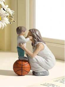 1pc Small Family Theme Resin Statue Decor Sculpture Crafts For Shelves, Desks, Living Rooms And Bedrooms, Great For Wedding Art Decoration, Mother's Day Gift, Birthday Graduation - Multicolor - View 13