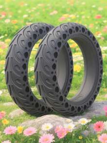 GLDYTIMES 60/70-6.5 Scooter Tire Solid: 10x2.5 Tubeless Tires Replacement For Segway Ninebot MAX G2 G30 G30LP Gotrax G5 G6 Yume Electric Scooter,10 Inch 10x2.50-6.5 Front Rear Honeycomb Wheels 2 Pcs - 黑色 - 查看 1