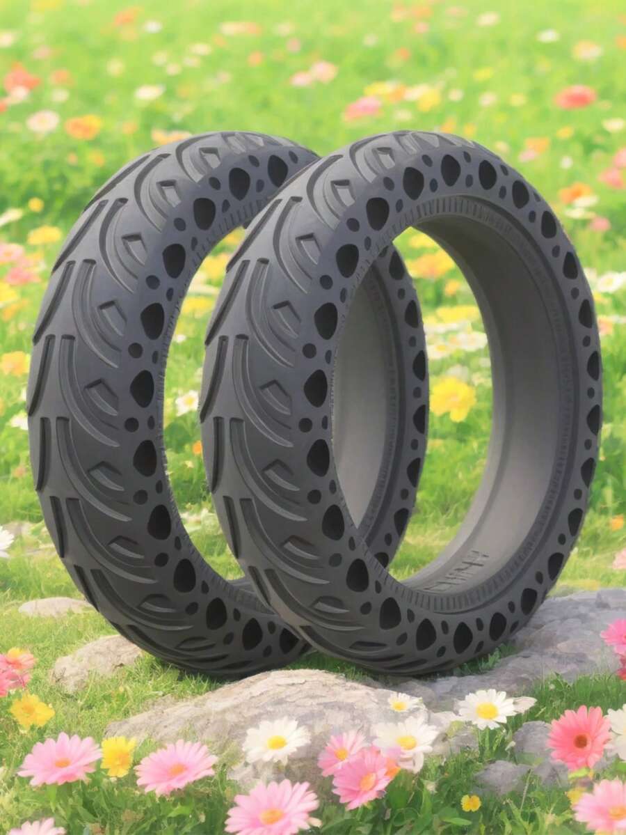GLDYTIMES 60/70-6.5 Scooter Tire Solid: 10x2.5 Tubeless Tires Replacement For Segway Ninebot MAX G2 G30 G30LP Gotrax G5 G6 Yume Electric Scooter,10 Inch 10x2.50-6.5 Front Rear Honeycomb Wheels 2 Pcs - 黑色 - 查看 1