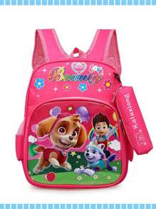 Paw Patrol, Kindergarten Children's School Bag, 3-4-6 Years Old Children's School Bag, Contains A Pendant Pen Bag, College, Cartoon Animals, Animation, Lightweight And Large Capacity, Travel Travel, Outdoor, Back To School Essentials