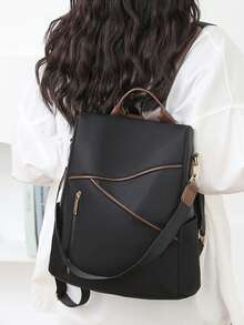 Women's Anti-Theft Backpack, Suitable For Travel, School, Laptop - Black - View 3