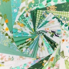 40 piezas de tiras de rollo de gelatina con estampado floral verde, tiras de rollo de gelatina de poliéster suave de color verde para hacer regalos de Navidad, celebraciones festivas, costura de patchwork DIY, muñecas, artículos decorativos, bolsas y decoración del hogar