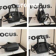 Small Handbags, Wing Bags, Stylish And Versatile Basket Bags, Bucket Bags, Leather Bags With A High Sense Of Quality, Can Be Worn As A Crossbody Bag - Black Large Flower - View 4