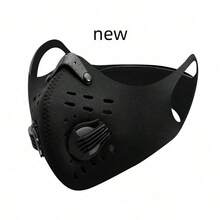 1 Pc Black Mesh Breathable Reusable Activated Carbon Filters Face Mask Sun Protection And Dust Prevention Riding Face Mask Ski Masks - Black - View 7