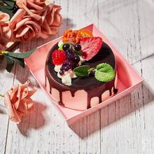 50 Pack Small Charcuterie Boxes With Lids, 4 Inches Paper Bakery Boxes Dessert Boxes Disposable To Go Food Containers Cookie, Cake Slice, Cake, Chocolate Strawberry (Brown)-Ygh - Pink - View 5