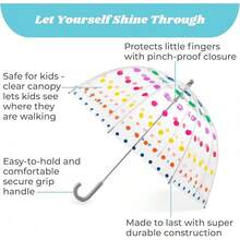Totes - Paraguas de burbujas transparentes para niños con toldo cúpula, diseño ligero, paraguas de protección contra el viento y la lluvia, Azul, Kids - 38" Canopy, Paraguas de burbujas transparentes - Por supuesto - Ver 3