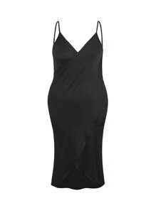 Plus Size Bohemian Beach Cover Up Dress - Lightweight Stretchy Solid Color Machine Washable All-Season Vacation Swimwear Cover-Up For Women