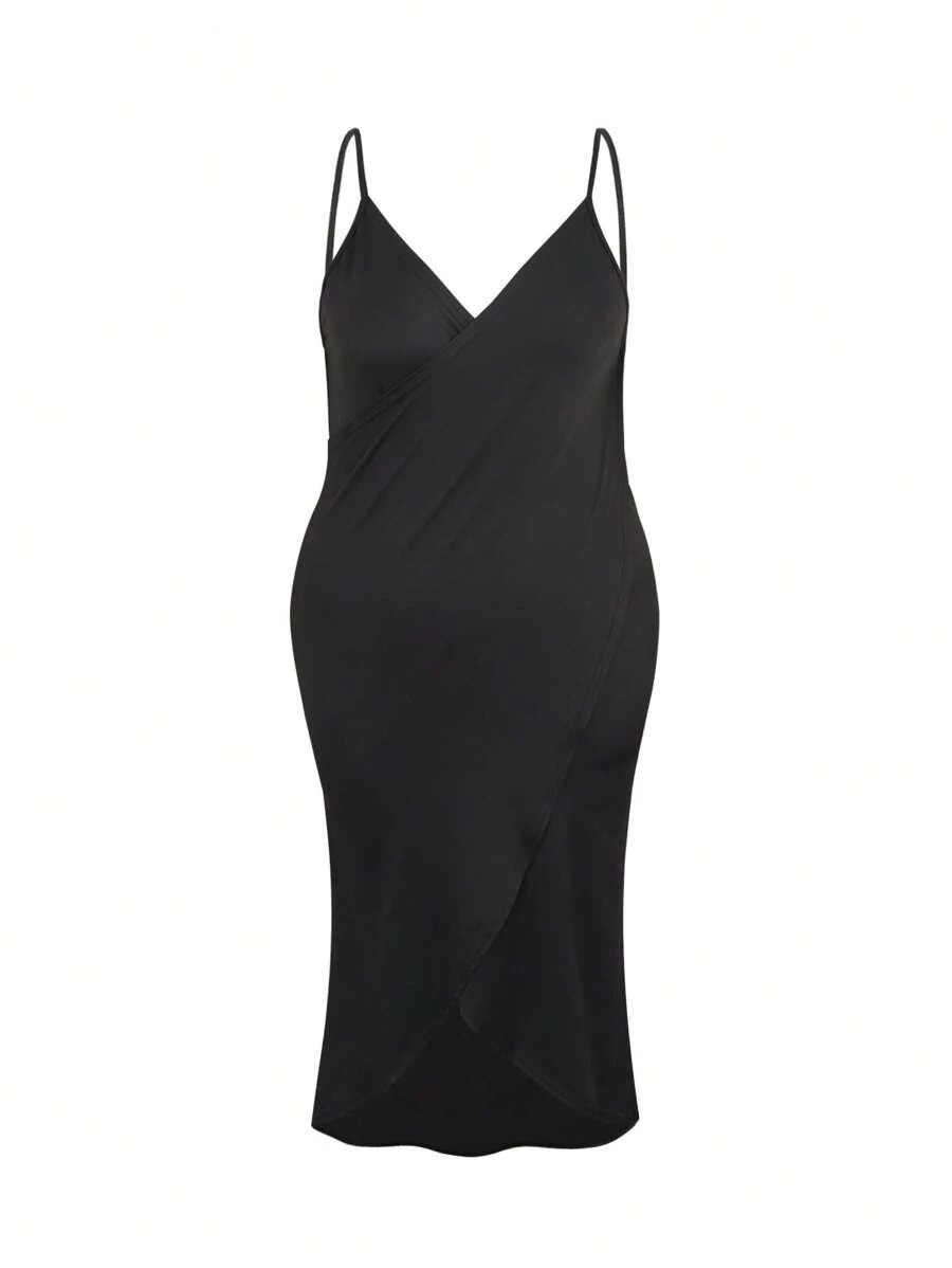 Plus Size Bohemian Beach Cover Up Dress - Lightweight Stretchy Solid Color Machine Washable All-Season Vacation Swimwear Cover-Up For Women