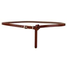 Cinturón fino anudado de piel de vaca Versión coreana de la hebilla de alfiler dorado de cuero con falda cinturón fino de moda simple con cinturón de pantalón decorativo femenino