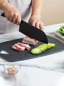 1/3PCS大理石砧板套装加厚切菜板切肉板厨房准备板熟食生食分离家用水果菜板准备板塑料切菜板,厨房用品 - 彩色 - 查看 5