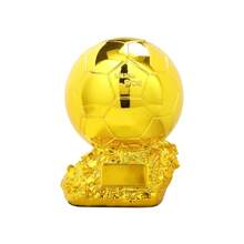 كأس كرة قدم ذهبي الكرة للديكور المكتبي مصنوع بتقنية الطلاء الكهربائي، كأس كرة قدم من الراتنج هدية للأعياد والميلاد