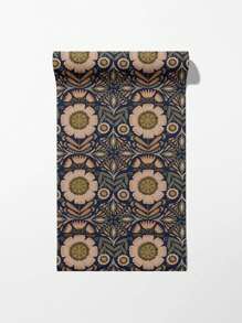 Vintage Floral Peel And Stick Wallpaper Boho, Retro Removable Contact Paper Midnight Bohemian Self-Adhesive Removable Wallcovering Pre-Pasted Flowering