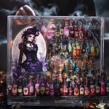 1 Rolle Klebeband, Hexen Potion Flasche Serie, Retro Dunkle Magie Thema PET Klebeband, Sammelalbum Bedarf, Notizbuch Zubehör, dekoratives Notizbuch, Fotorahmen, Handyhülle, Wasserglas, Zeitschriftenhalter, Stationery Box, personalisierte DIY Aufkleber Schulmaterial, Schulanfang - Verschiedenfarbig - Übersicht 8